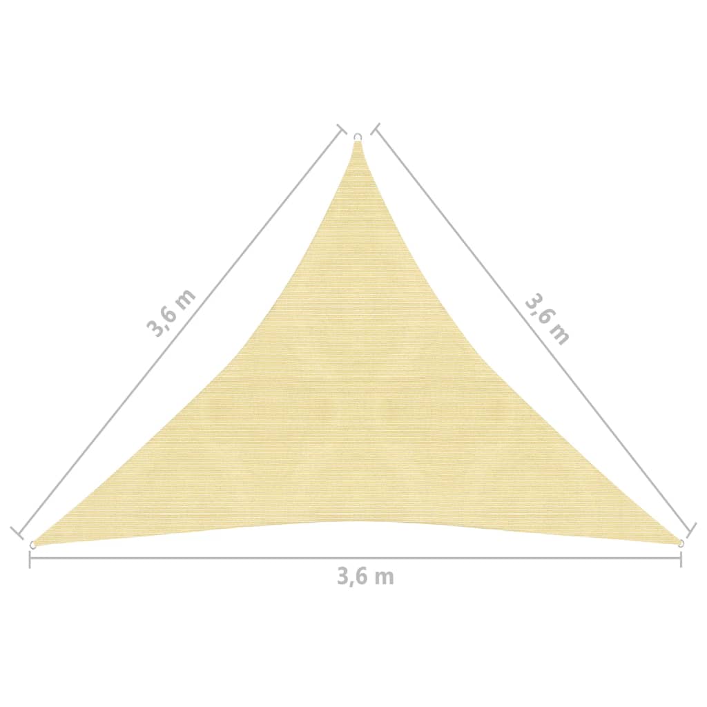 vidaXL Sunshade Sail HDPE Triangular 11.8'x11.8'x11.8' Beige