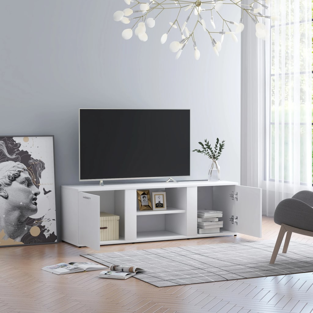 vidaXL TV Stand White 47.2"x13.4"x14.6" Engineered Wood