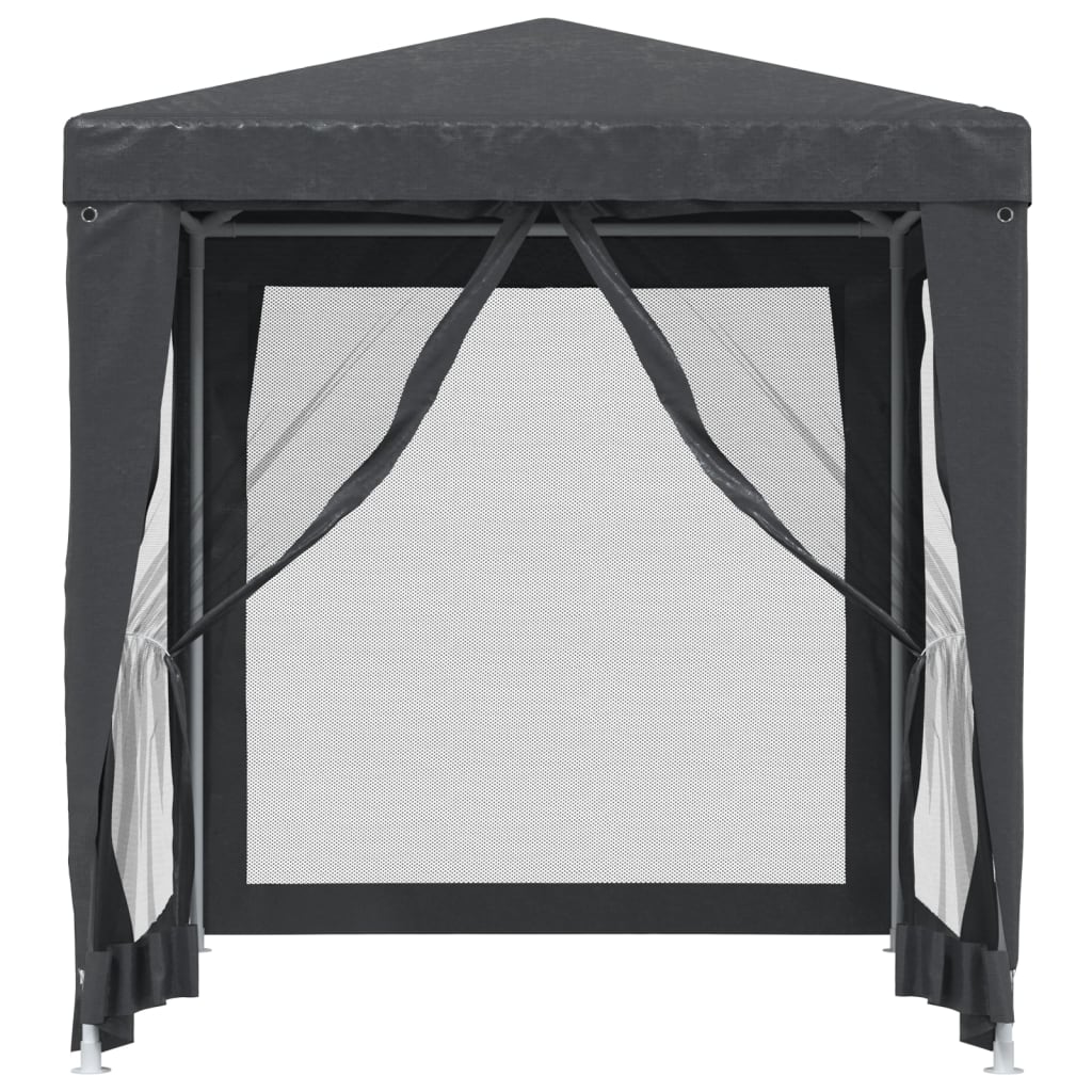 vidaXL Party Tent with 4 Mesh Sidewalls Anthracite 6.6'x6.6'HDPE