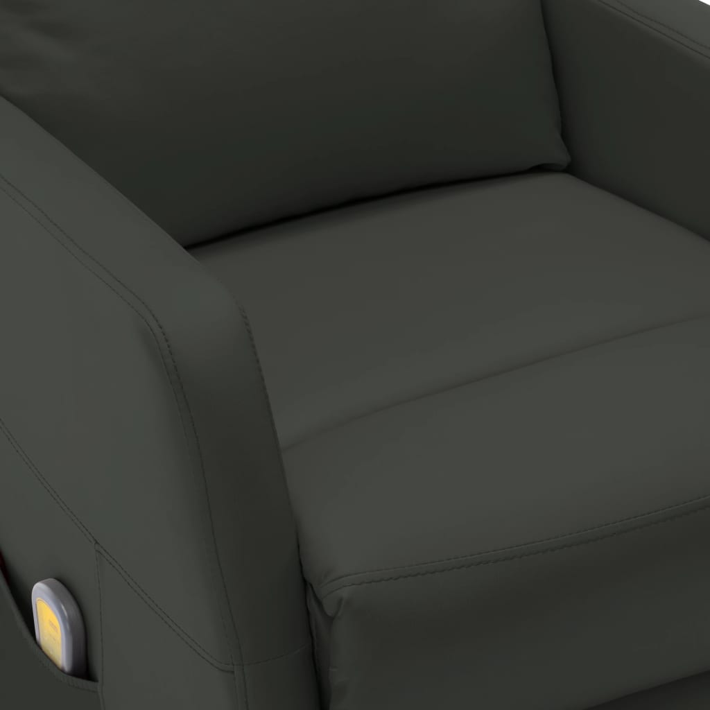 vidaXL Massage Recliner Anthracite Faux Leather