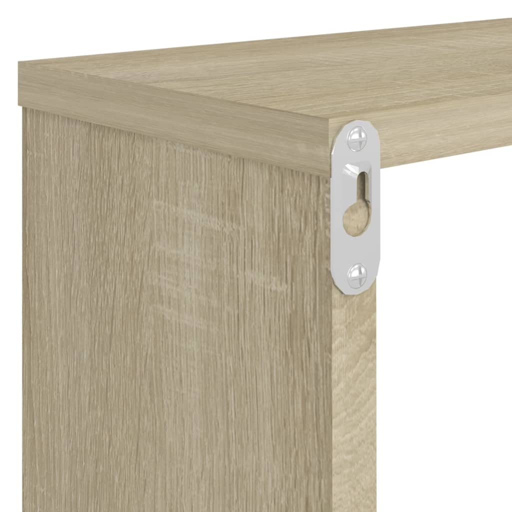 vidaXL Wall Cube Shelves 2 pcs Sonoma Oak 31.5"x5.9"x10.4" Engineered Wood