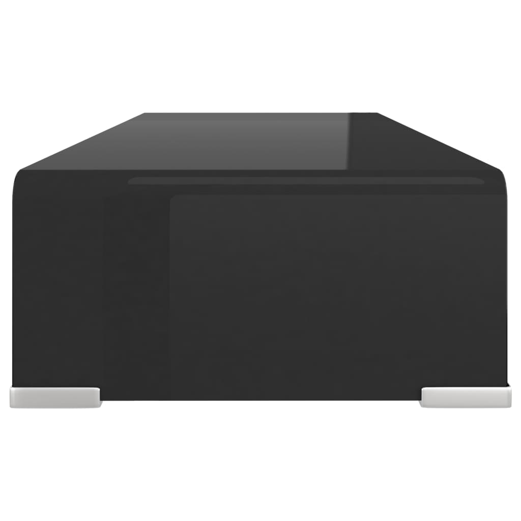 vidaXL TV Stand/Monitor Riser Glass Black 23.6"x9.8"x4.3"