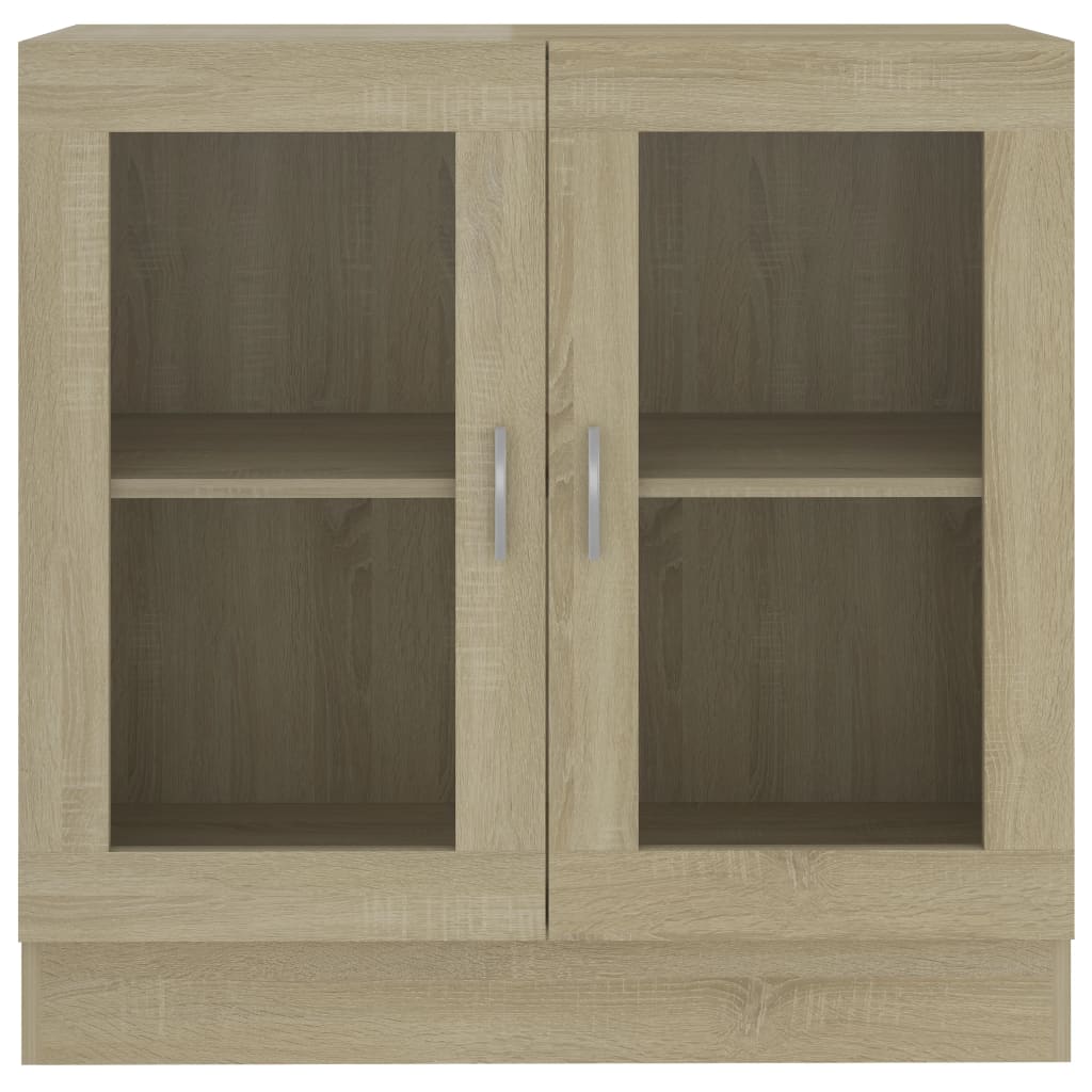 vidaXL Vitrine Cabinet Sonoma Oak 32.5"x12"x31.5" Engineered Wood