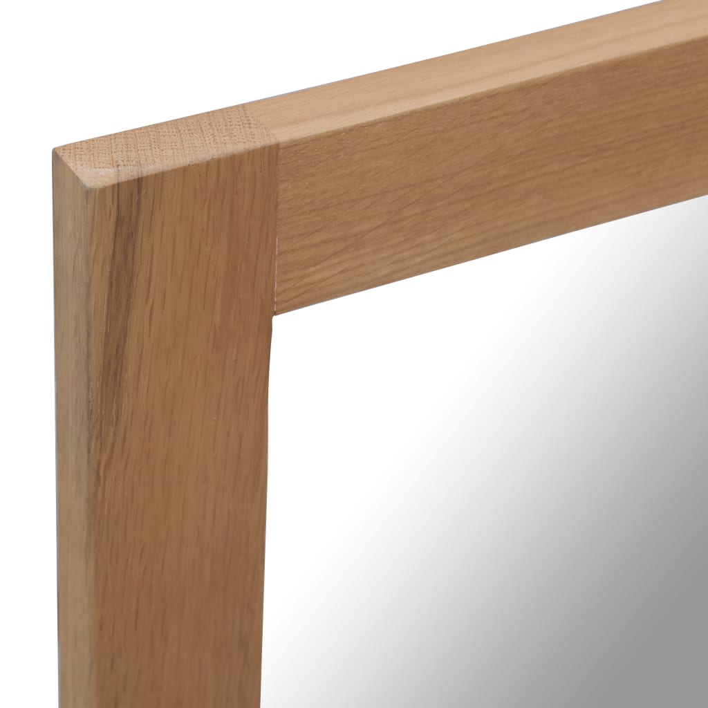 vidaXL Mirror 19.6"x55.1" Solid Oak Wood