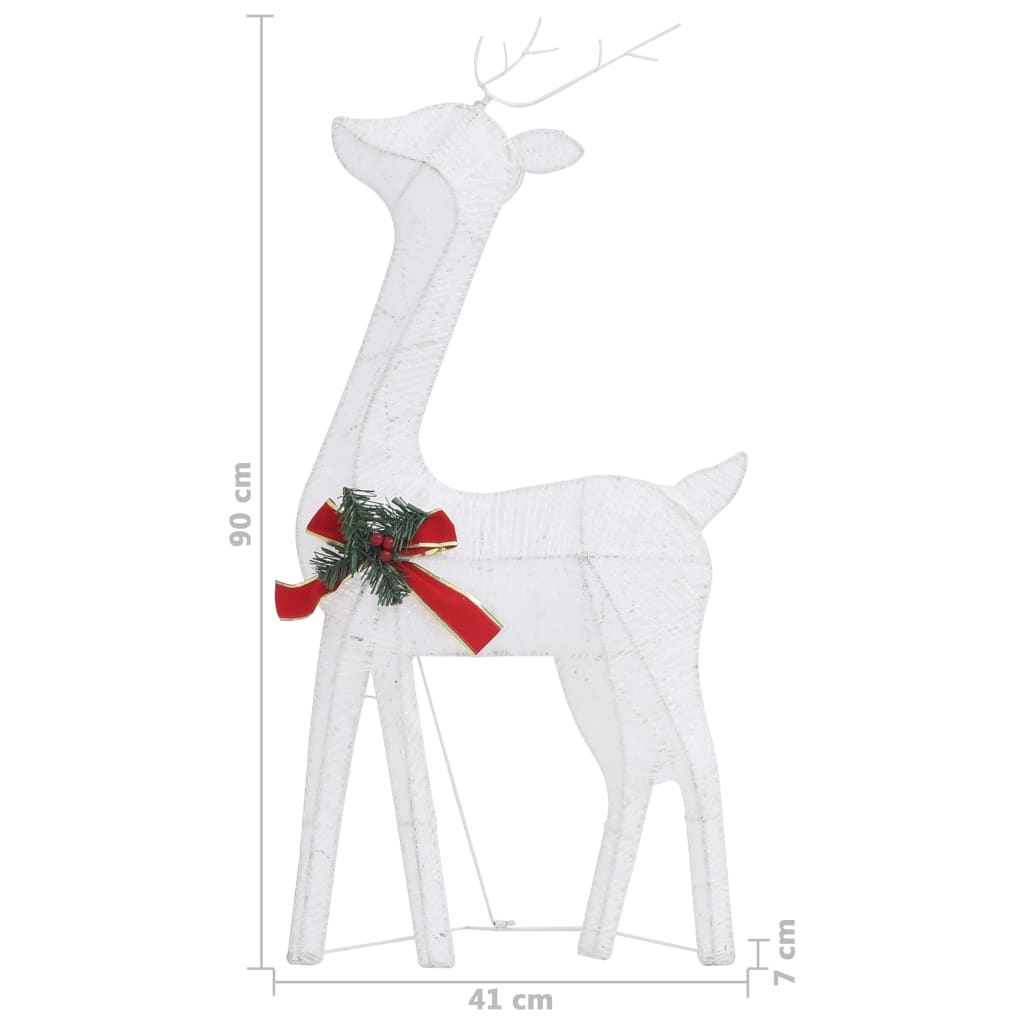 vidaXL Christmas Reindeer Family 106.3"x2.8"x35.4" Silver Cold White Mesh