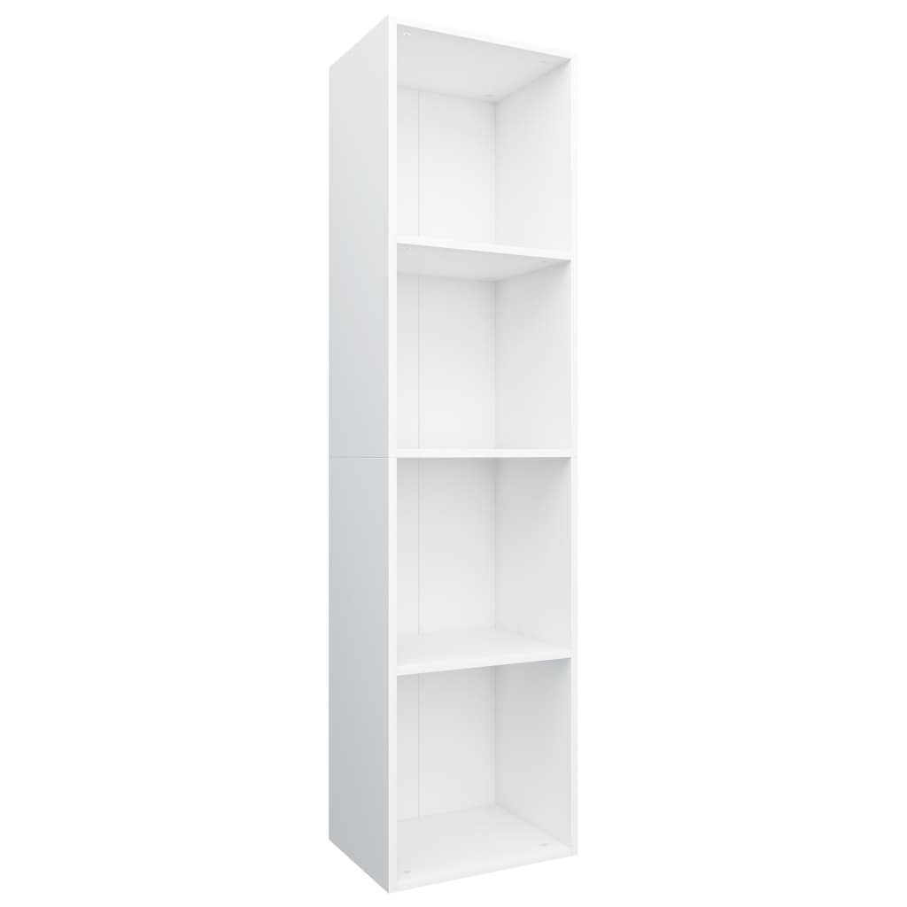 vidaXL Book Cabinet/TV Cabinet White 14.2"x11.8"x56.3" Chipboard