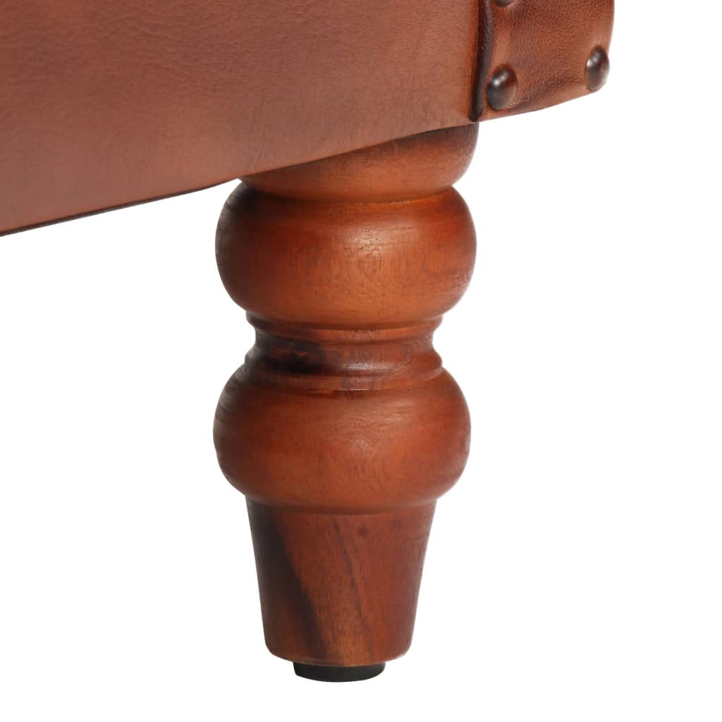 vidaXL Armchair Brown Real Goat Leather
