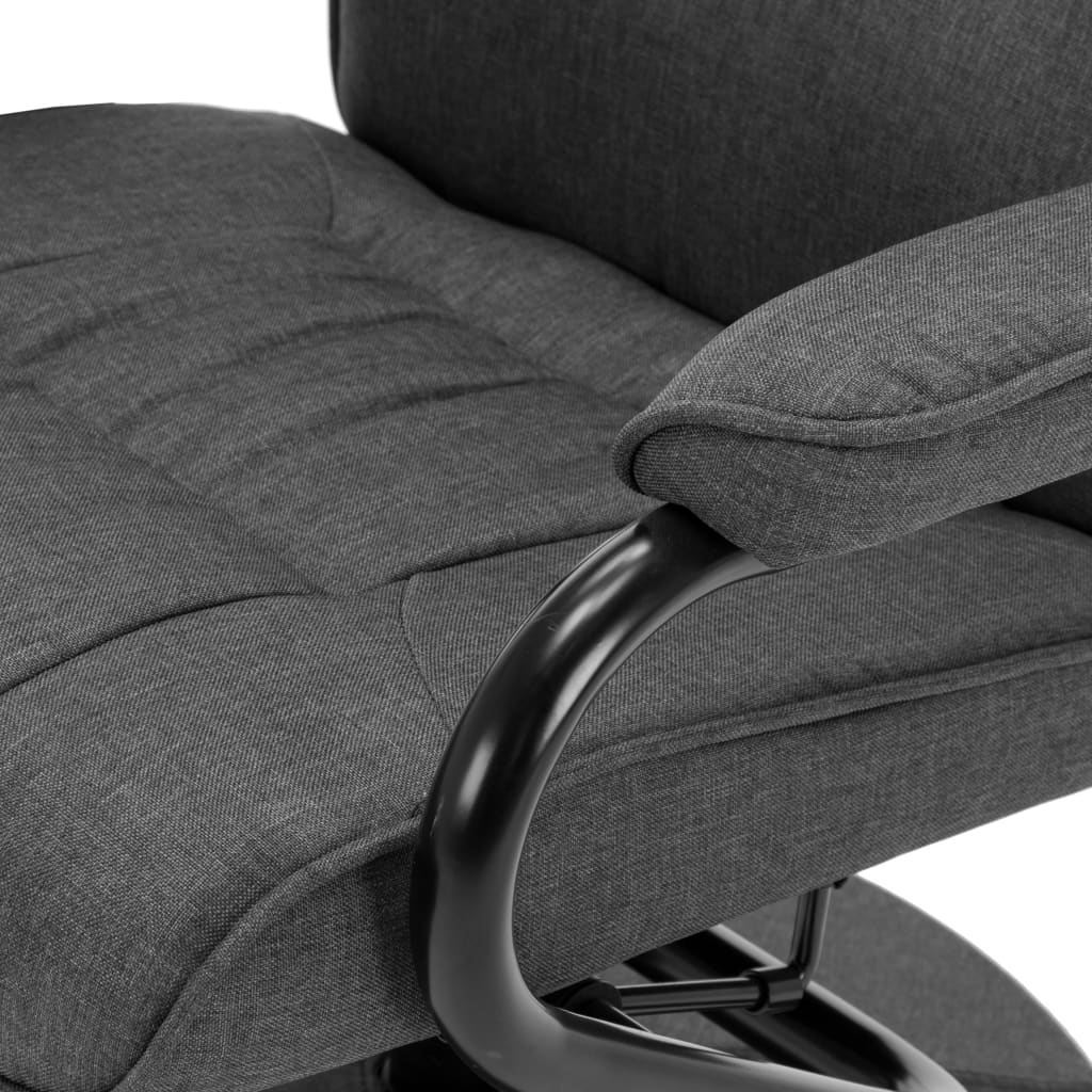 vidaXL Recliner Chair with Footrest Dark Gray Fabric
