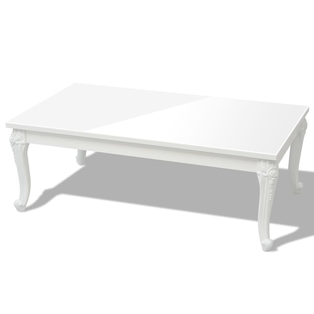 vidaXL Coffee Table 45.3"x25.6"x16.5" High Gloss White