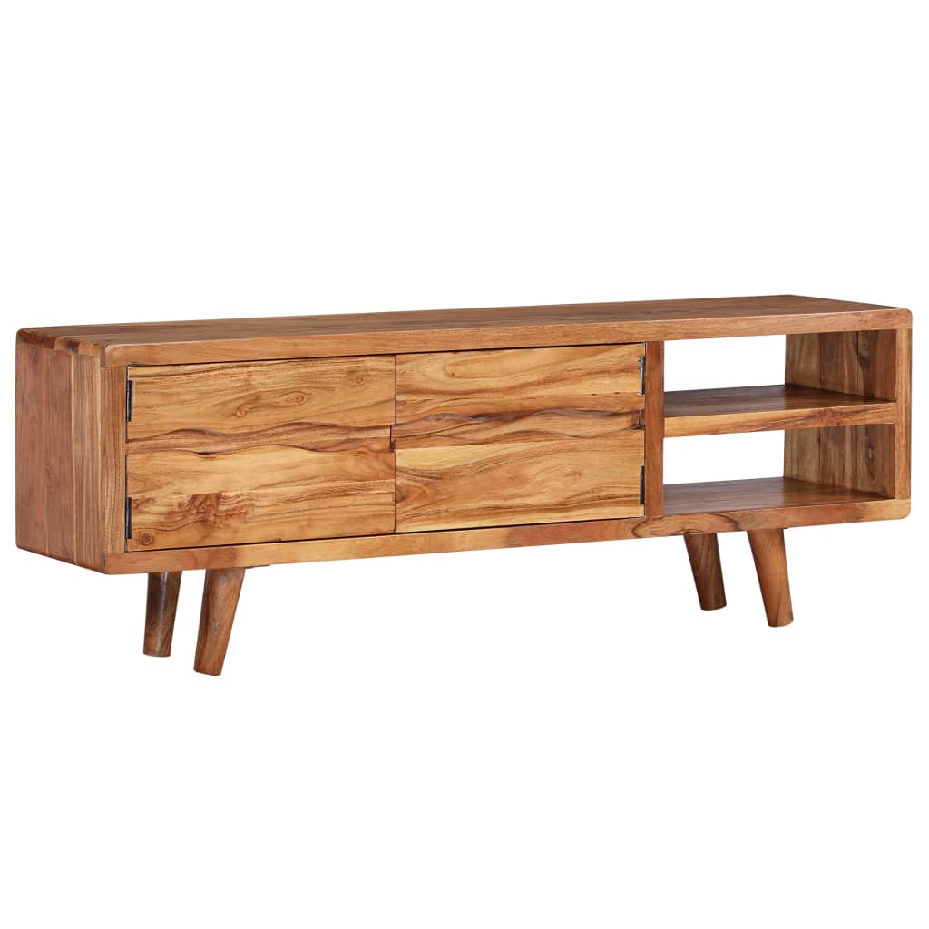 vidaXL TV Stand Solid Wood Acacia with Carved Doors 46.1"x11.8"x15.7"