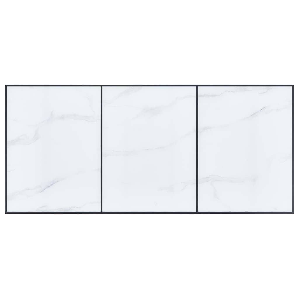 vidaXL Dining Table White 70.9"x35.4"x29.5" Tempered Glass