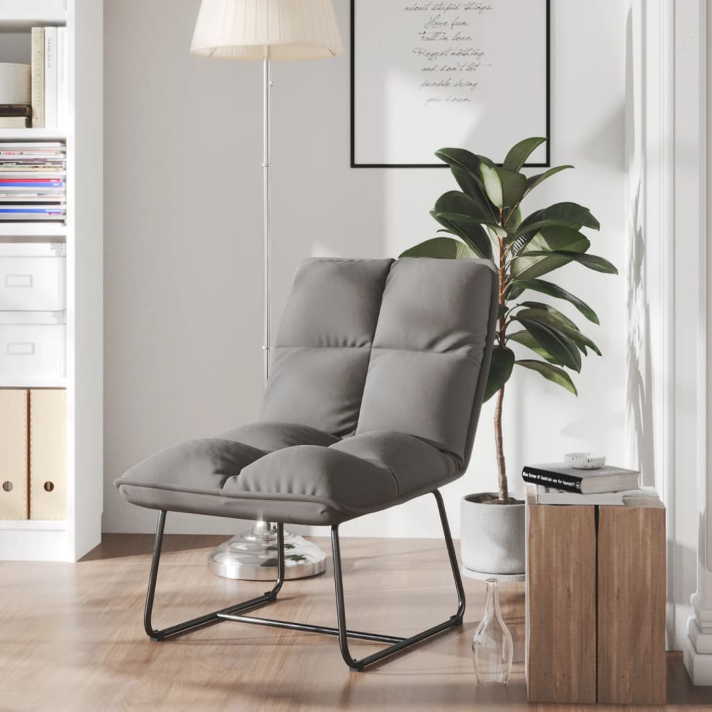 vidaXL Leisure Chair with Metal Frame Light Gray Velvet