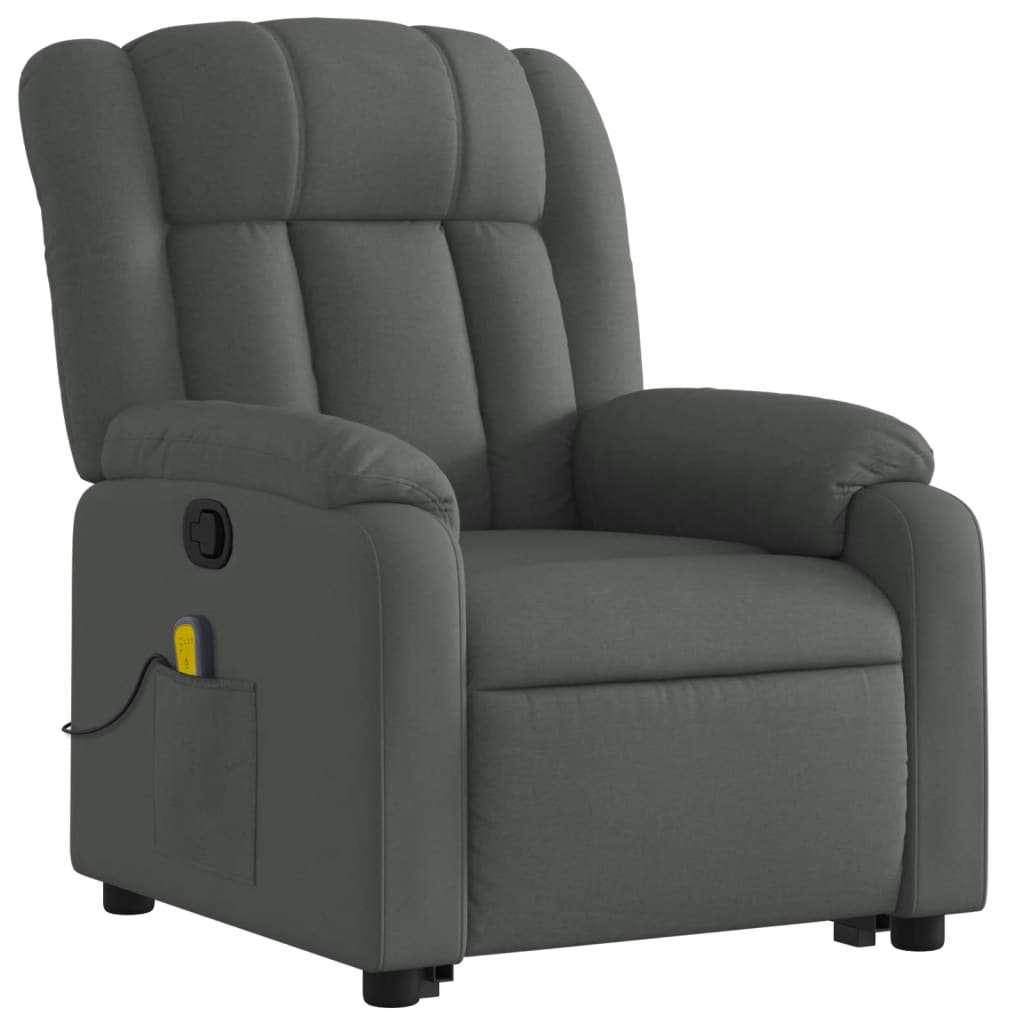 vidaXL Stand up Massage Recliner Chair Dark Gray Fabric