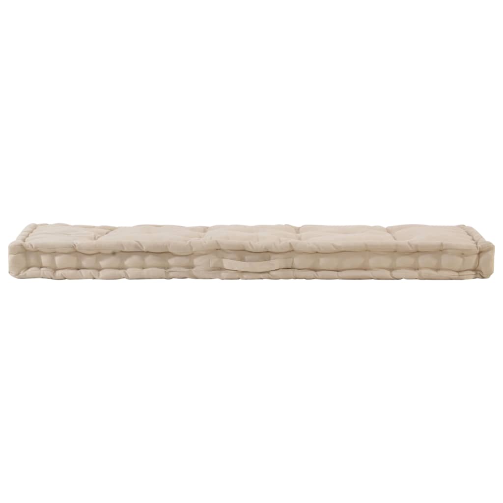 vidaXL Pallet Floor Cushion Cotton 47.2"x15.7"x2.8" Beige