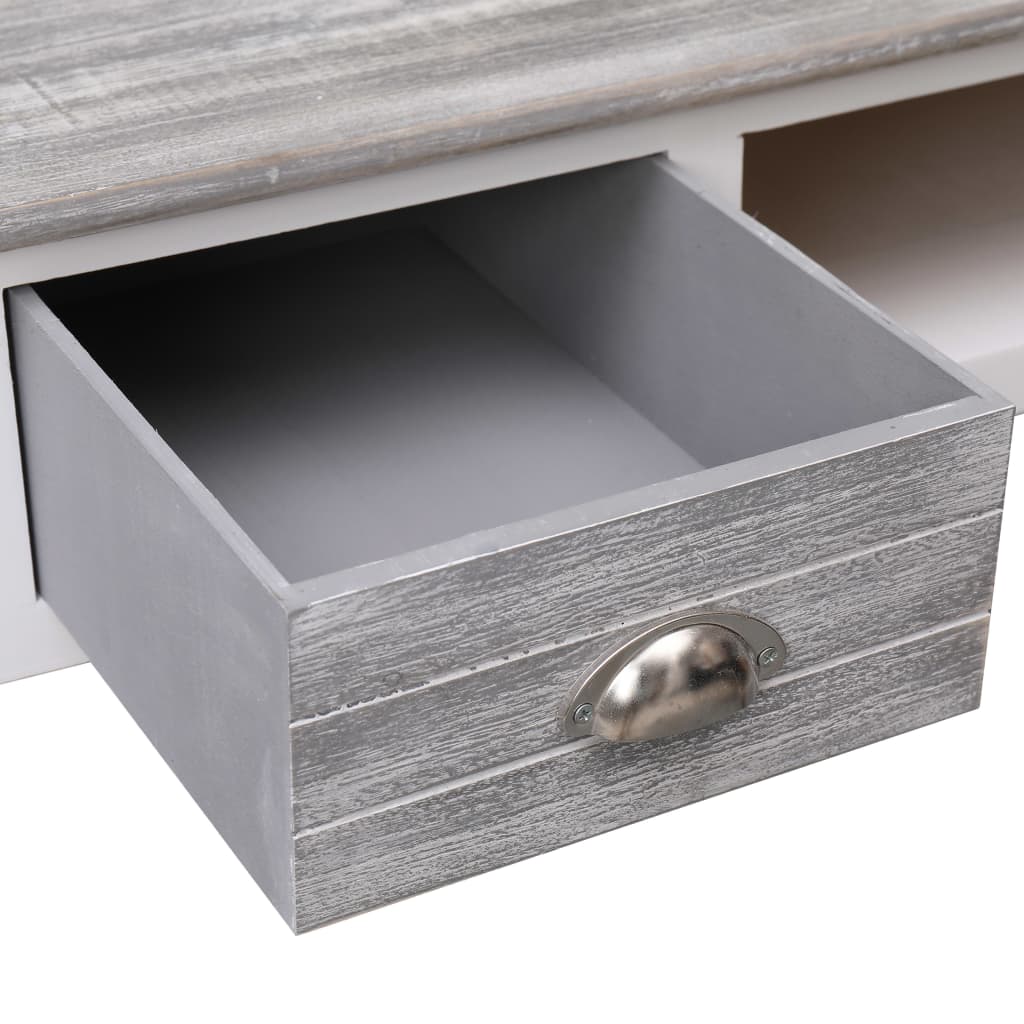 vidaXL Writing Desk Gray 43.3"x17.7"x29.9" Wood