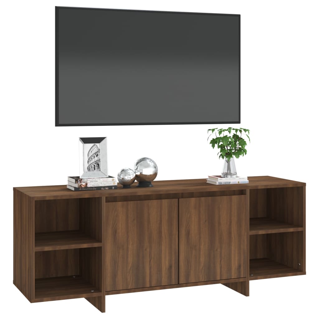 vidaXL TV Cabinet Brown Oak 51.2"x13.8"x13.8" Chipboard