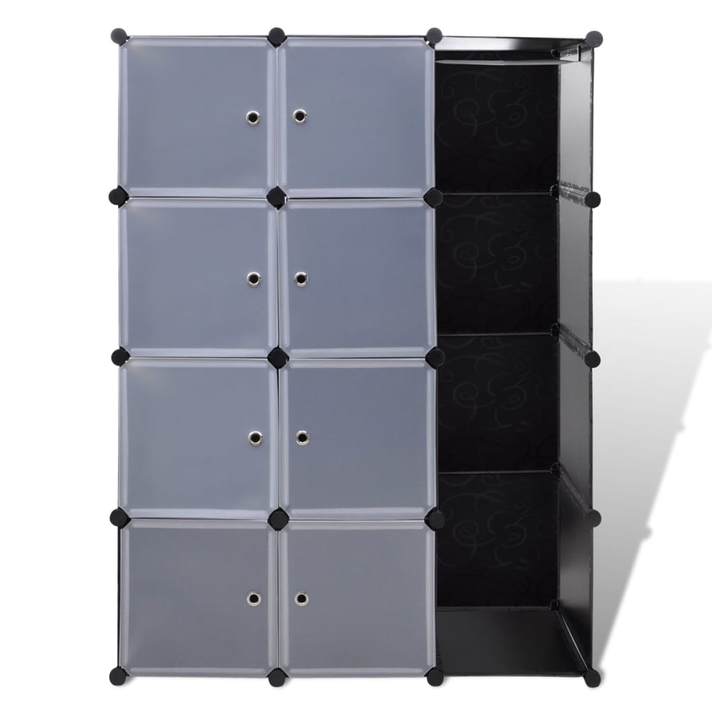 vidaXL Modular Cabinet with 9 Compartments 14.6"x45.3"x59.1" Black and White