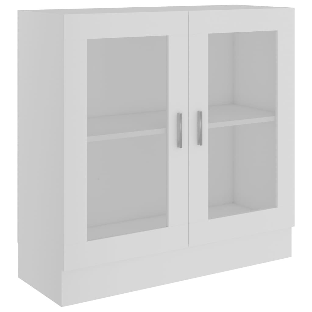 vidaXL Vitrine Cabinet White 32.5"x12"x31.5" Engineered Wood