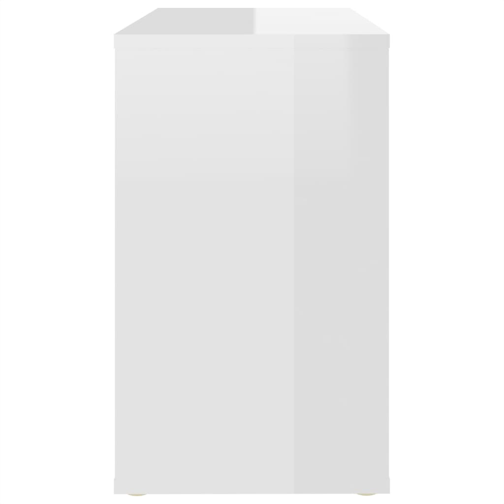 vidaXL Side Cabinet High Gloss White 23.6"x11.8"x19.7" Engineered Wood