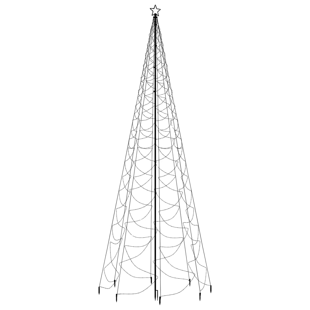 vidaXL Christmas Tree with Metal Post 1400 LEDs Cold White 16.4'