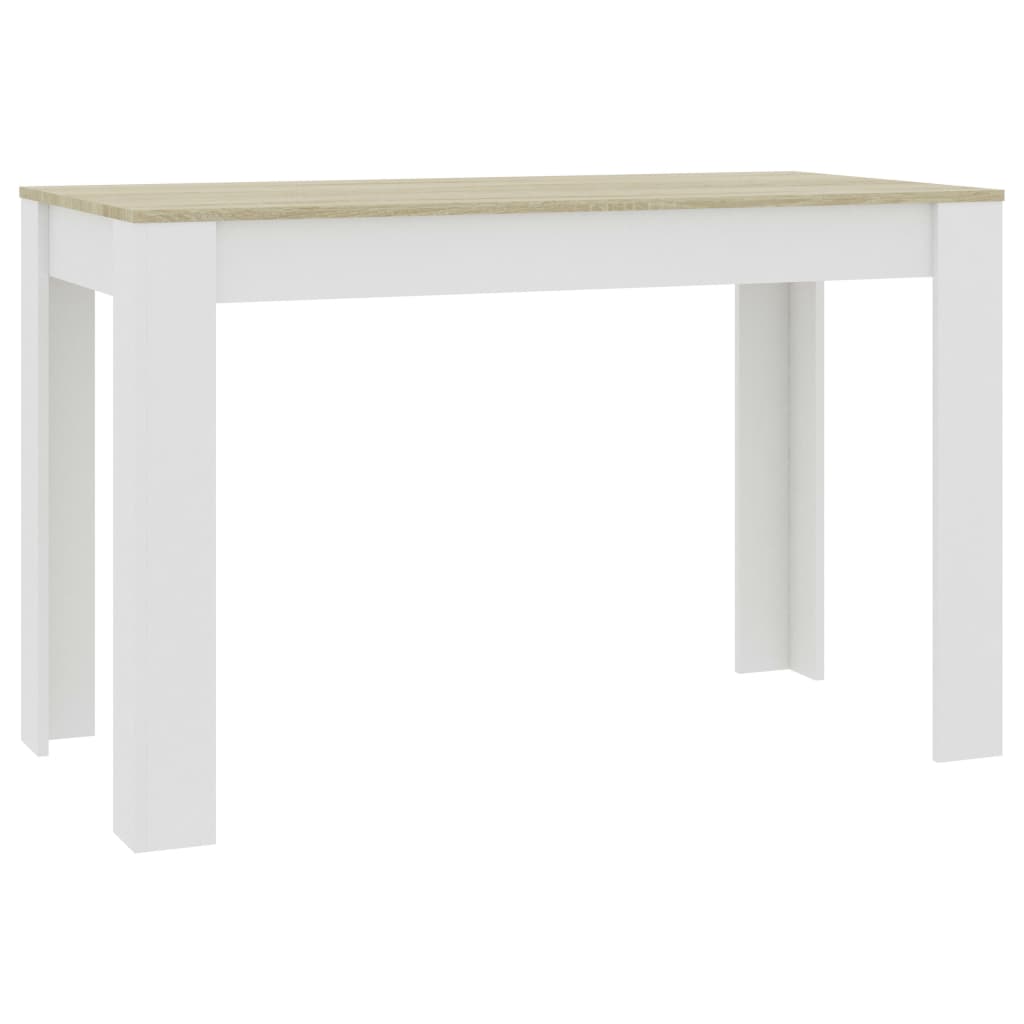 vidaXL Dining Table White and Sonoma Oak 47.2"x23.6"x29.9" Engineered Wood