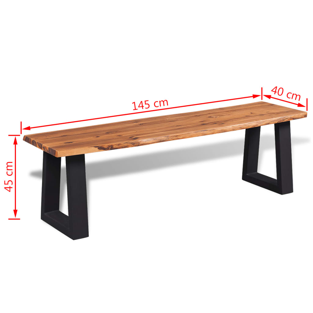 vidaXL Bench Solid Acacia Wood 57.1"