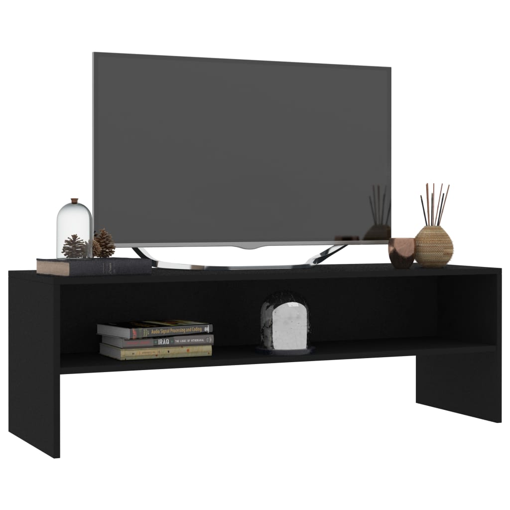 vidaXL TV Stand Black 47.2"x15.7"x15.7" Engineered Wood