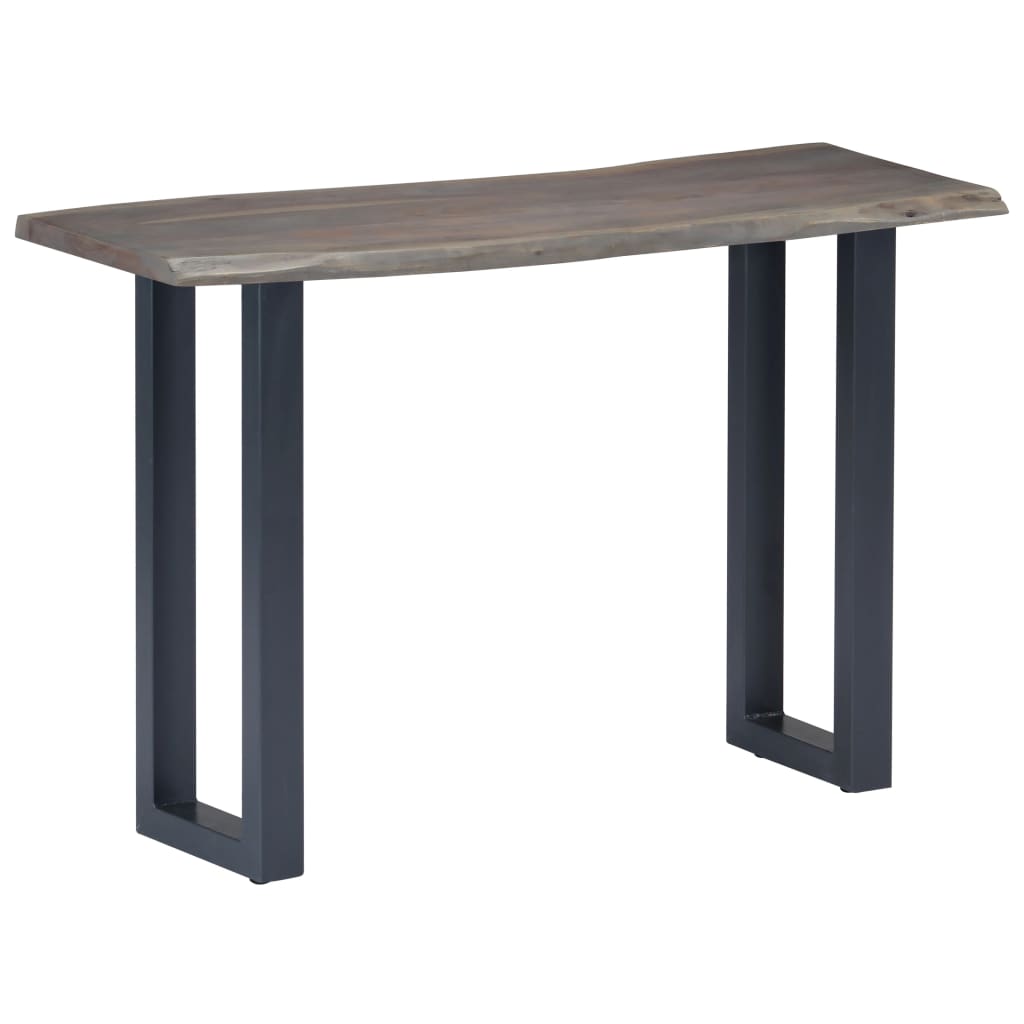 vidaXL Console Table Gray 45.3"x13.8"x29.9" Solid Acacia Wood and Iron