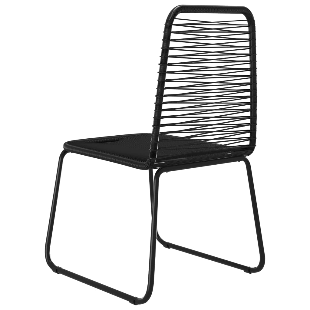vidaXL Patio Chairs 6 pcs Poly Rattan Black