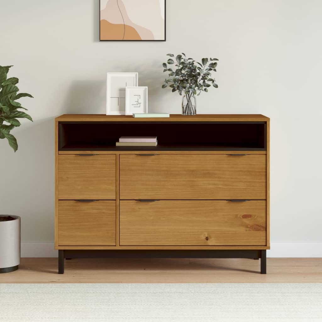 vidaXL Drawer Cabinet FLAM 43.3"x15.7"x31.5" Solid Wood Pine