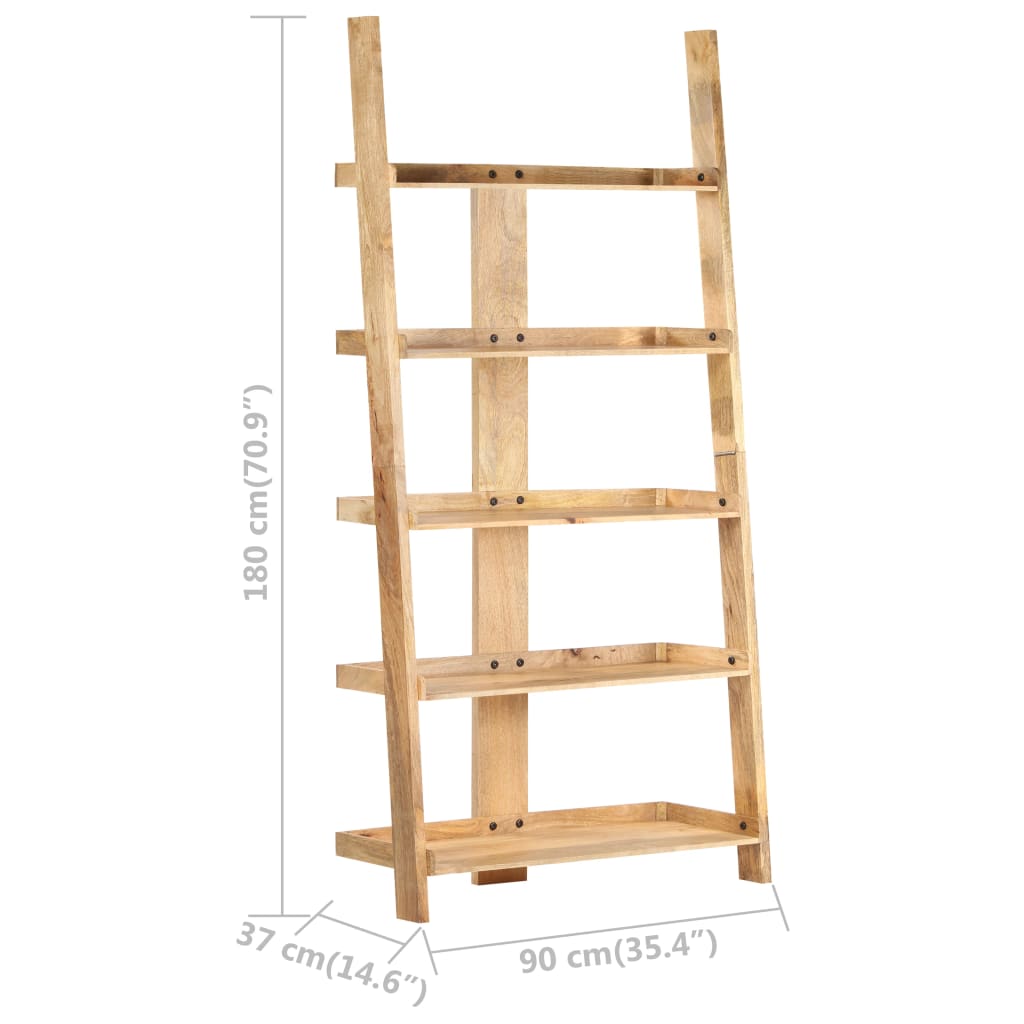 vidaXL 5-Tier Bookshelf 35.4"x14.6"x131.5" Solid Mango Wood