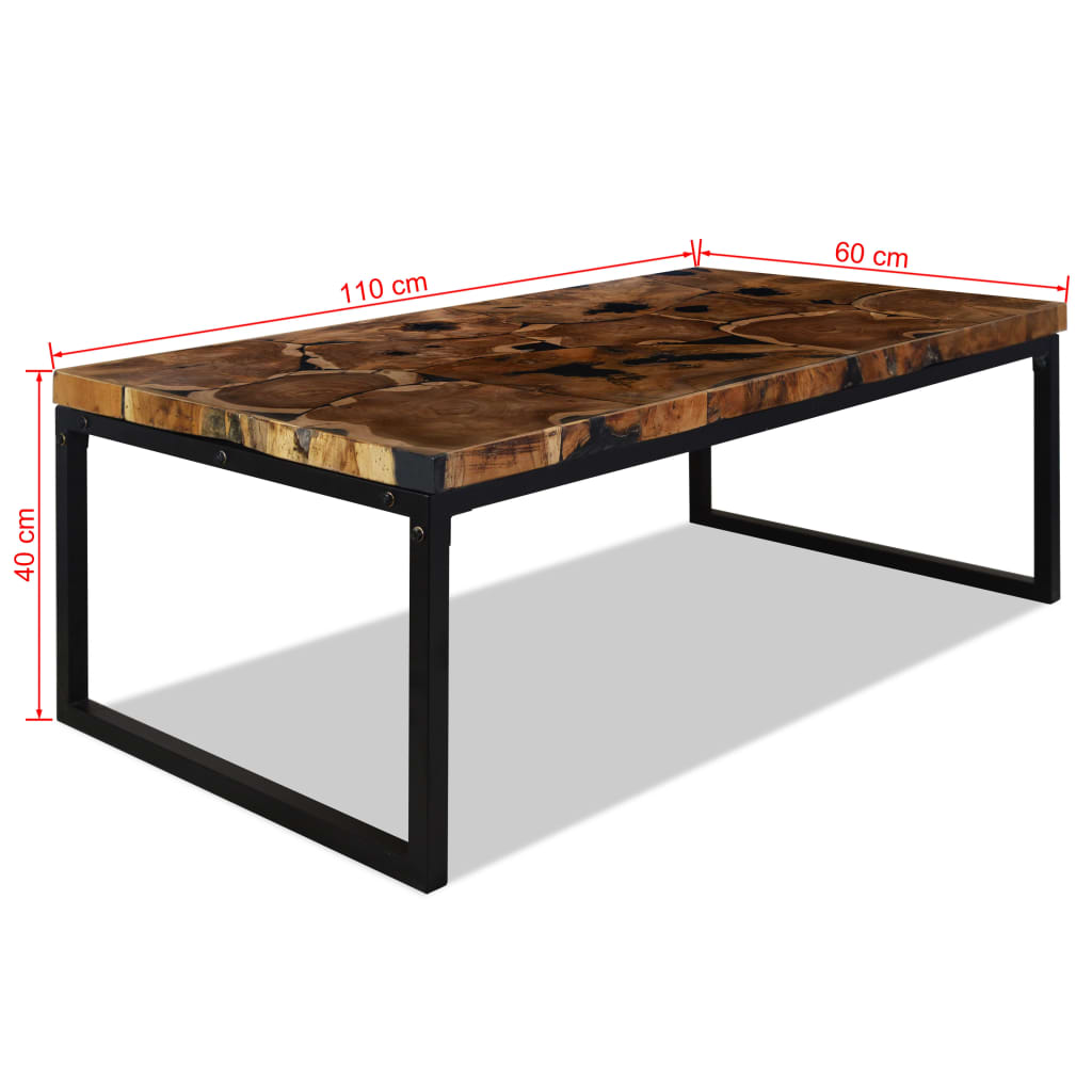vidaXL Coffee Table Teak Resin 43.3"x23.6"x15.7"