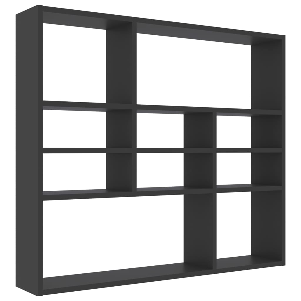 vidaXL Wall Shelf Gray 35.4"x6.3"x30.7" Chipboard