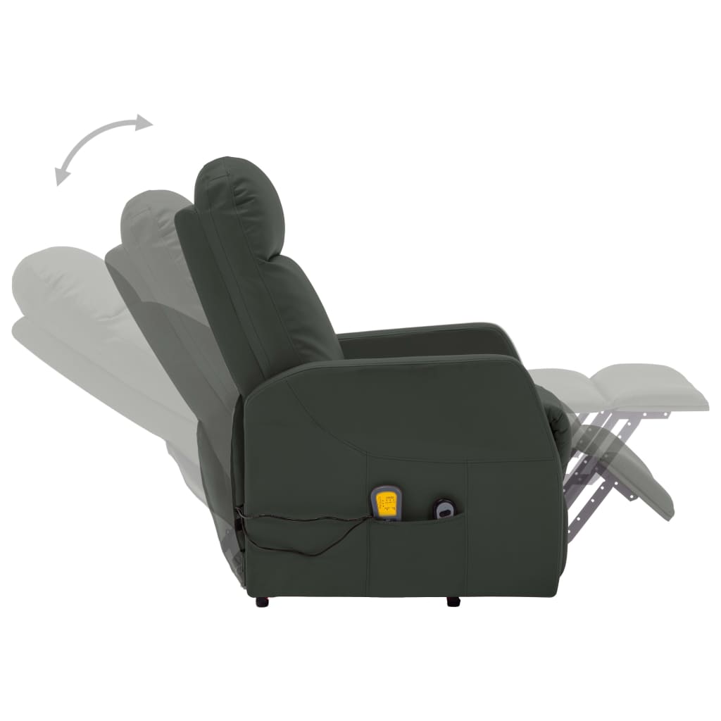 vidaXL Stand-up Massage Recliner Anthracite Faux Leather