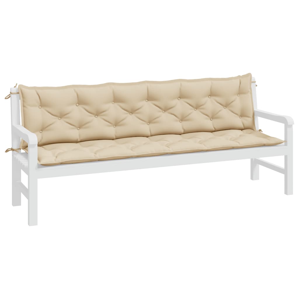 vidaXL Garden Bench Cushions 2pcs Beige 78.7"x19.7"x2.8" Oxford Fabric