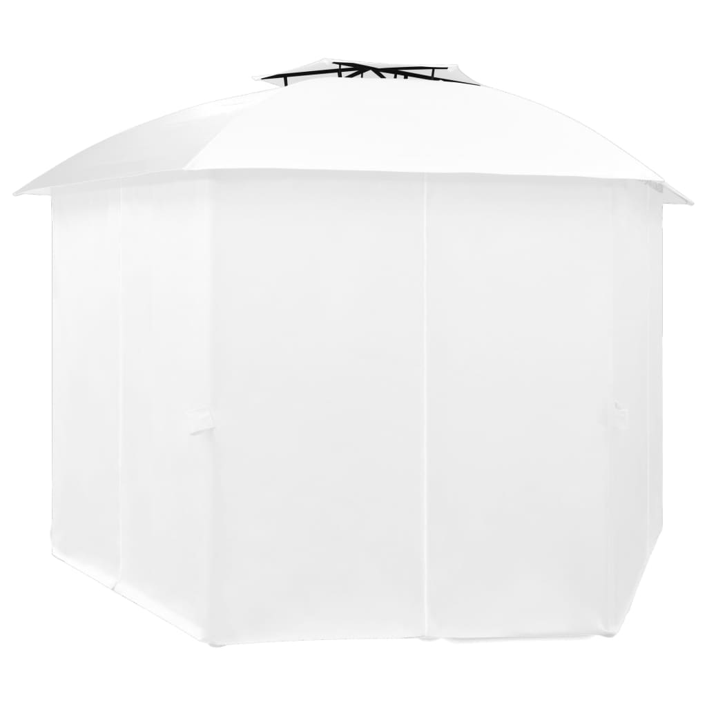 vidaXL Garden Marquee with Curtains 141.7"x122.8"x104.3" White 0.6 oz/ft²