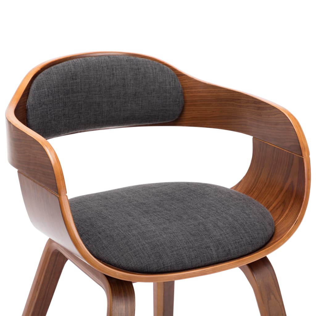 vidaXL Dining Chairs 2 pcs Dark Gray Fabric and Bentwood