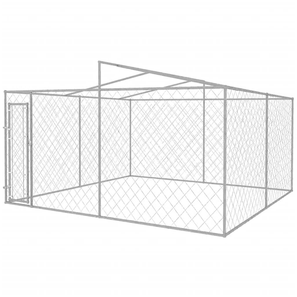 vidaXL Outdoor Dog Kennel with Roof 13'x13'x7.9'
