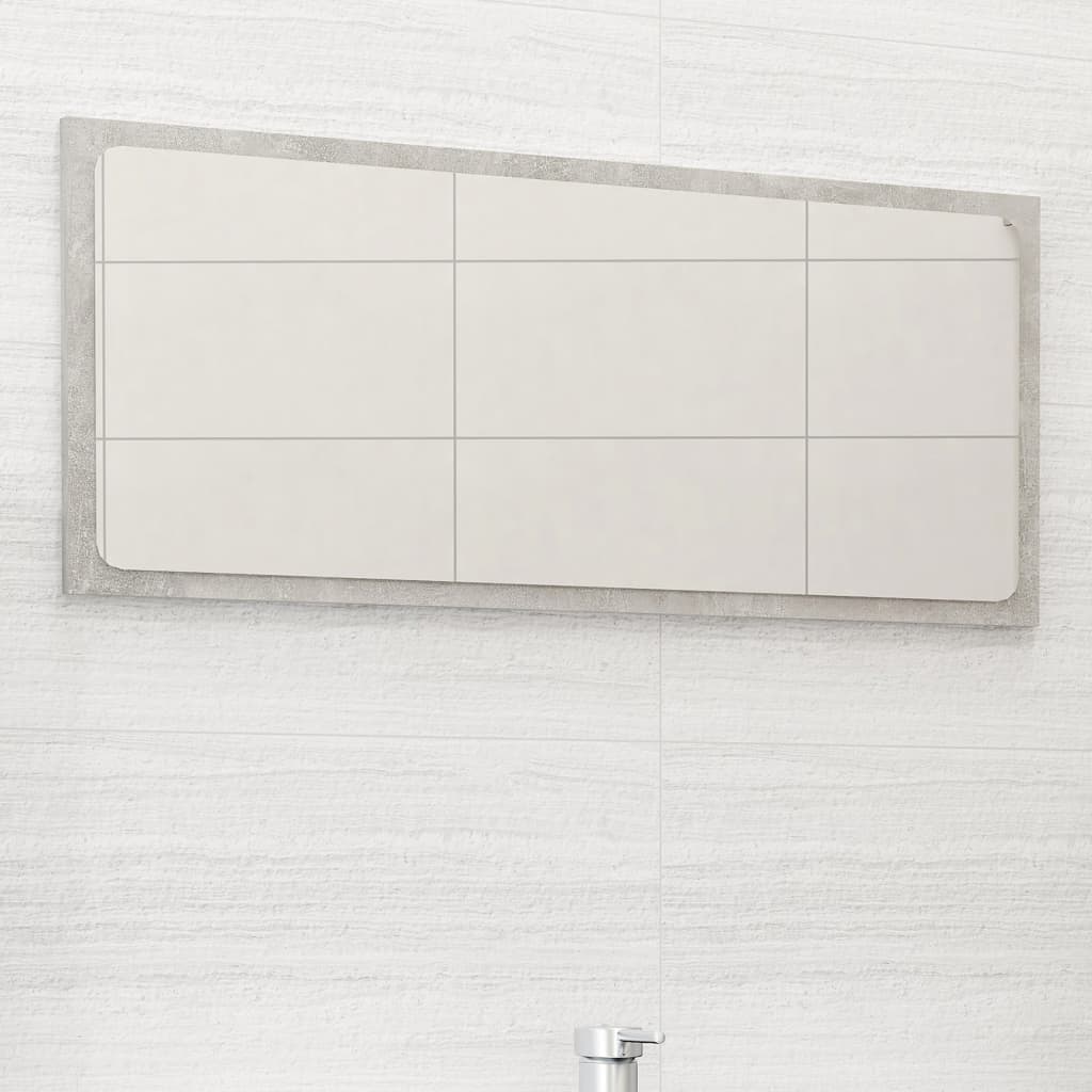 vidaXL Bathroom Mirror Concrete Gray 31.5"x0.6"x14.6" Engineered Wood