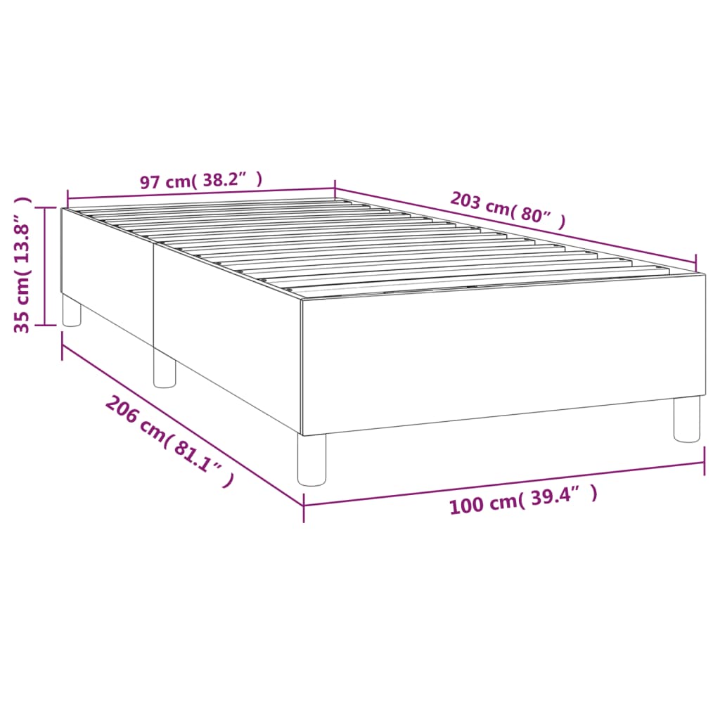 vidaXL Box Spring Bed Frame Dark Gray 39.4"x79.9" Twin XL Fabric