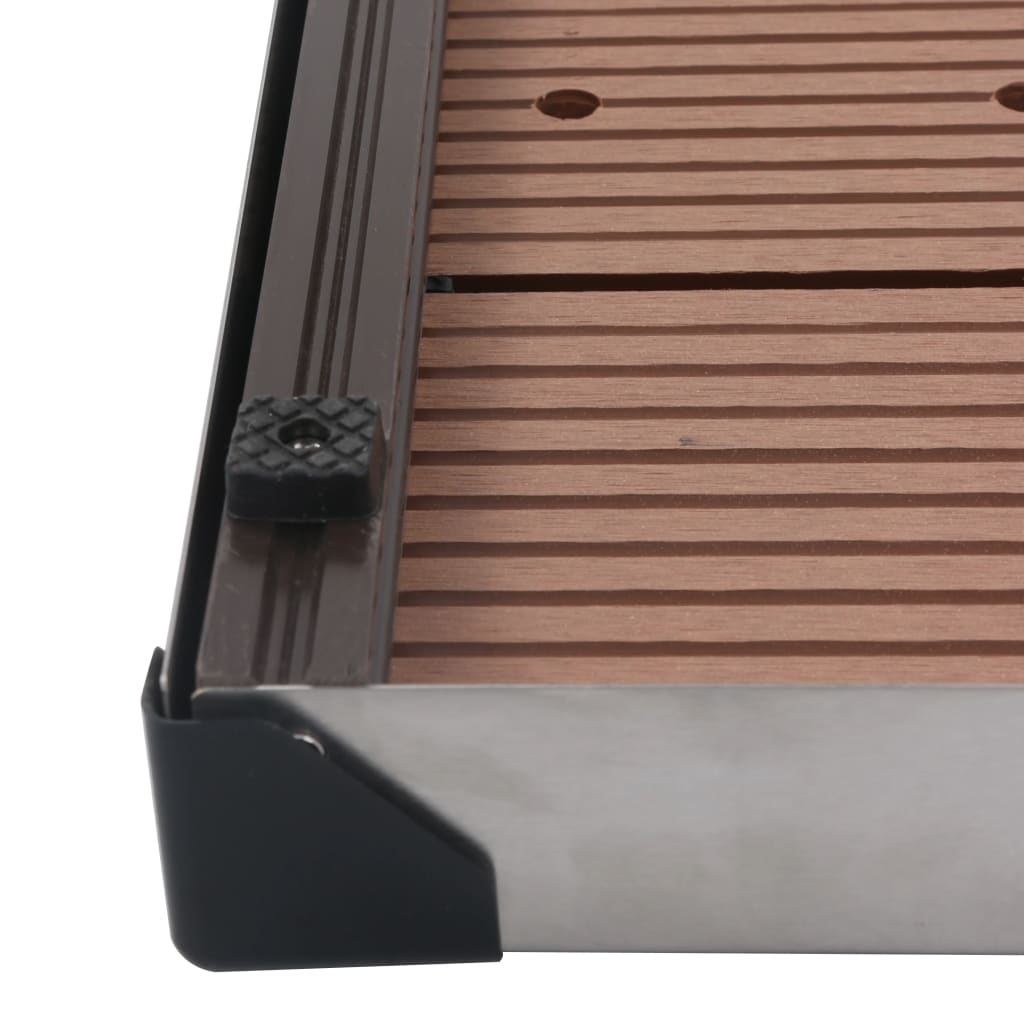 vidaXL Outdoor Shower Tray WPC Stainless Steel 31.5"x24.4" Brown