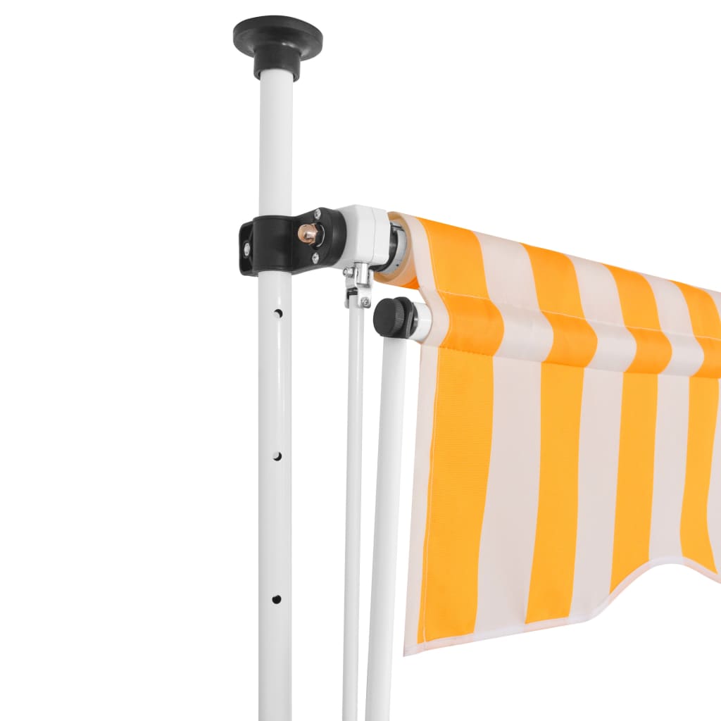 vidaXL Manual Retractable Awning 157.5" Orange and White Stripes