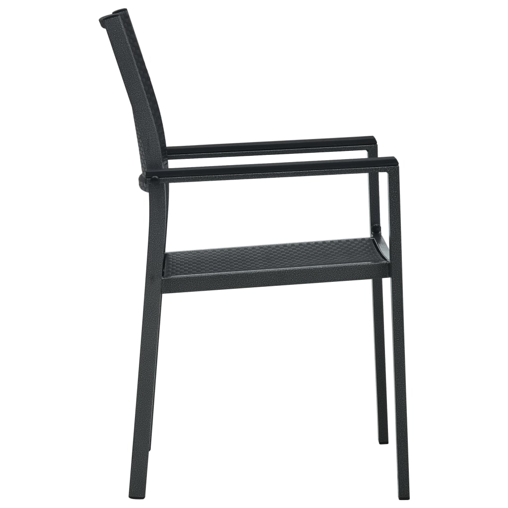 vidaXL Patio Chairs 4 pcs Black Plastic Rattan Look