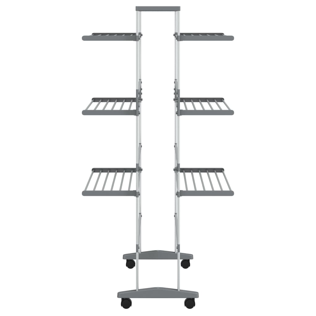 vidaXL Laundry Drying Rack with Wheels 35"x25.2"x50.8" Aluminum