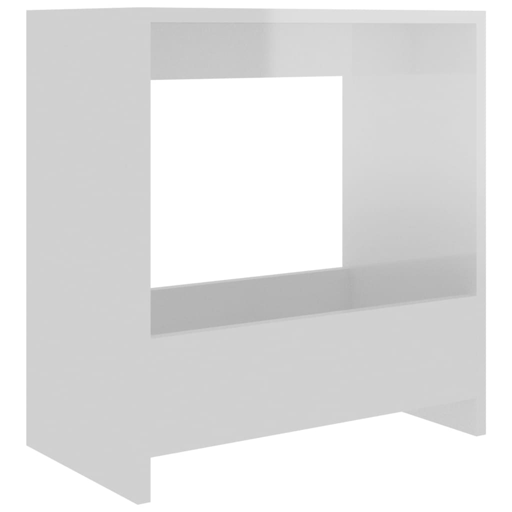 vidaXL Side Table High Gloss White 19.7"x10.2"x19.7" Engineered Wood