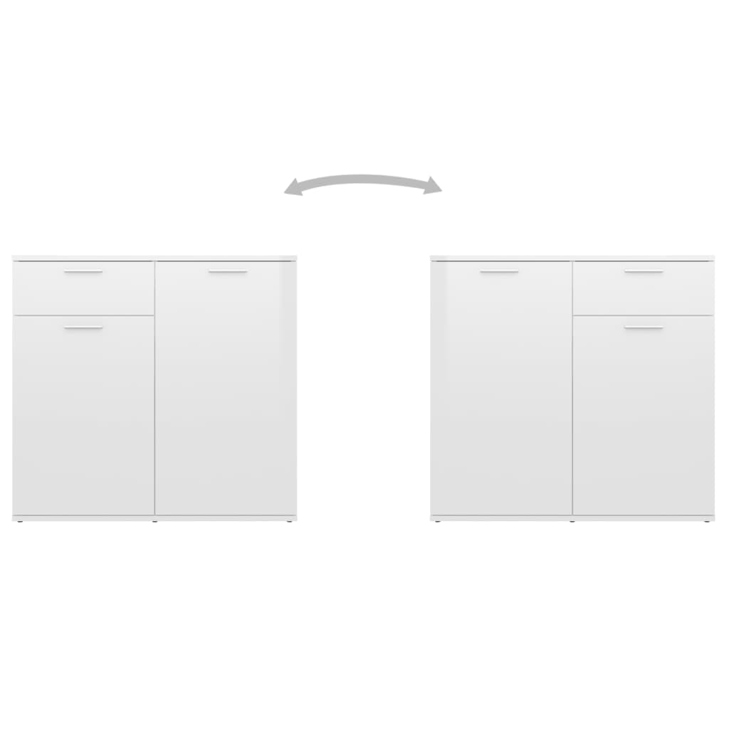 vidaXL Sideboard High Gloss White 31.5"x14.2"x29.5" Chipboard