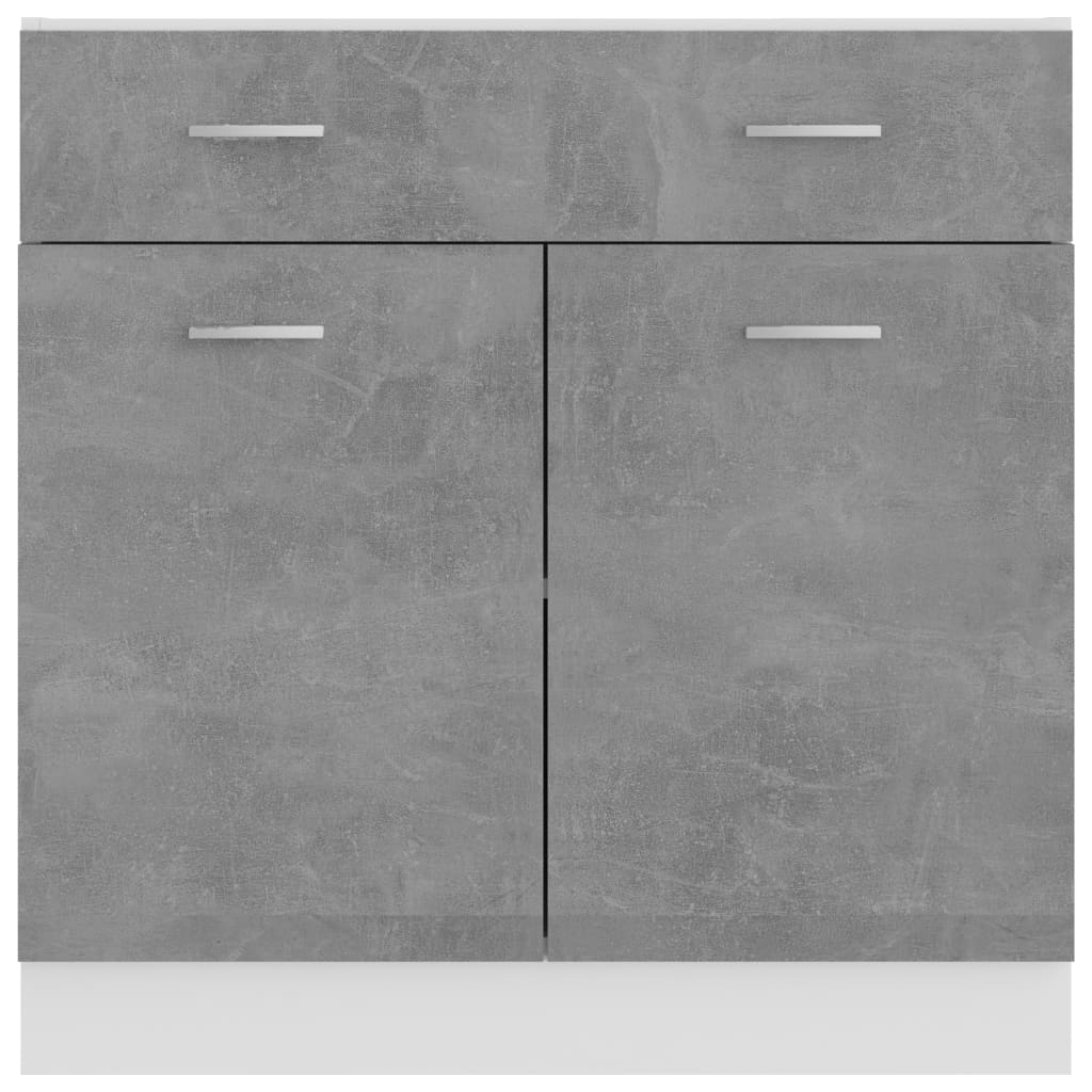 vidaXL Drawer Bottom Cabinet Concrete Gray 31.5"x18.1"x32.1" Engineered Wood
