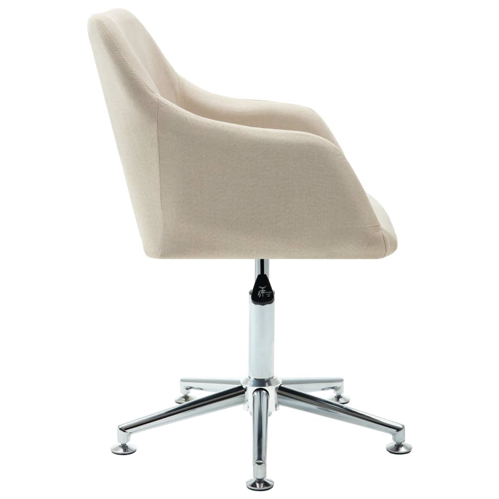 vidaXL Swivel Office Chair Cream Fabric