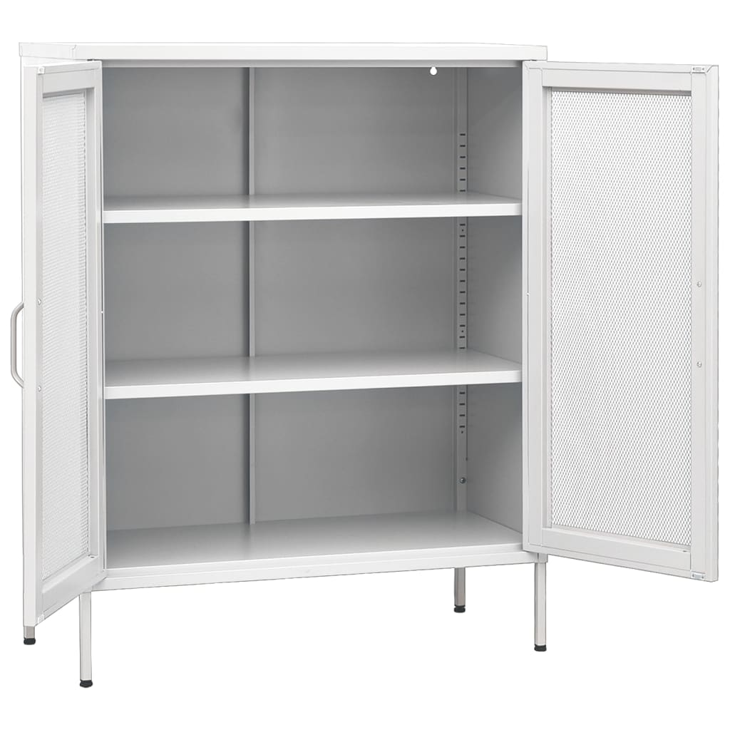 vidaXL Storage Cabinet White 31.5"x13.8"x40" Steel