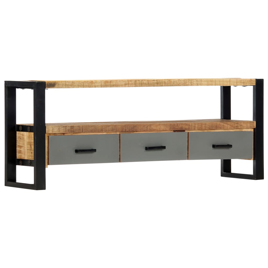 vidaXL TV Cabinet 51.2"x11.8"x19.7" Solid Mango Wood